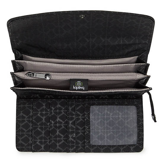 Portefeuilles Kipling Money Land Printed Snap Wallet Noir | FR 1035EB